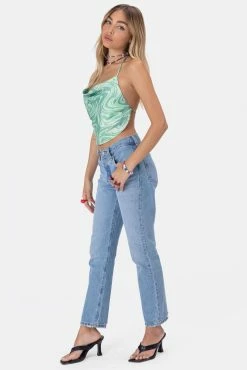 Adika Cruz Satin-Finish Crop Top Y2K Fever