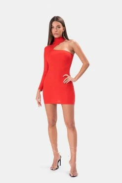 Adika Lens One-Shoulder Mini Dress Clothing