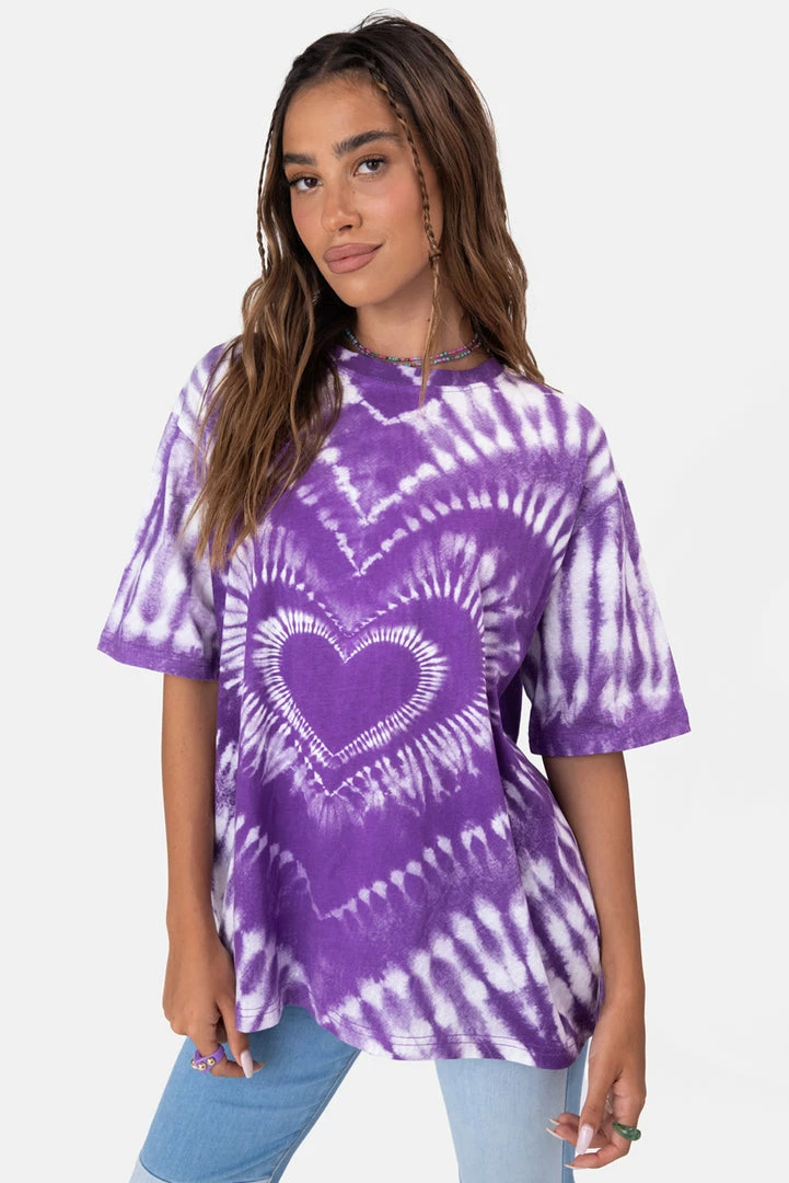 Budget 🎉 Adika Hearty Tie-Dye Oversized Tee 🌟 1 Adika Hearty Tie-Dye Oversized Tee