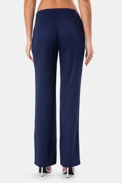Adika Bixby Chain Detail Pinstripe Pants Clothing