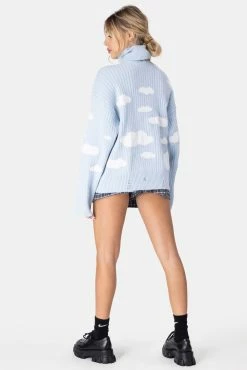 Adika Cloudy Distressed Oversized Knit Sweater