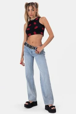 Adika XOXO Ribbed Crop Top Clothing