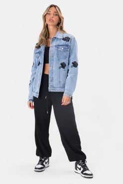 Adika Rosie Embroidery Detail Denim Jacket Clothing