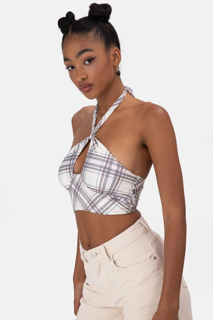 Cheap 🎁 Adika Craig Plaid Halter Crop Top Clothing 🌟 3 Adika Craig Plaid Halter Crop Top Clothing