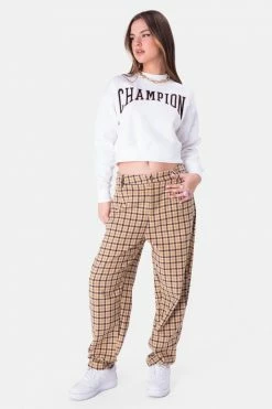 Adika Champion // Logo Embroidery Cropped Sweatshirt