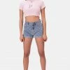 Adika OUTLET Diaz Distressed Pattern Denim Shorts