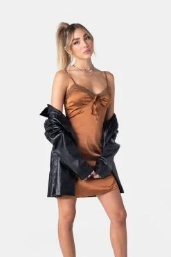 Adika Clothing Ginger Satin-Finish Slip Mini Dress