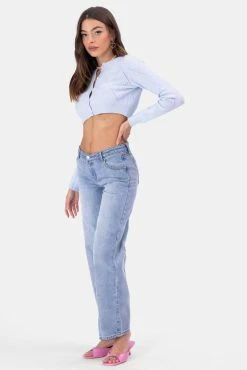 Adika Perforated Diamond Pattern Cropped Cardigan