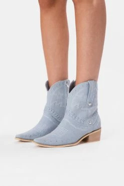Adika Shoes Brooksie Embellished Denim Booties