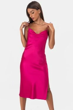 Adika Rolanda Satin Finish Midi Dress