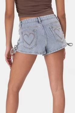 Adika Safford Side-Tie Denim Shorts