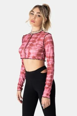 Adika Y2K Fever Stitch Tie-Dye Crop Top