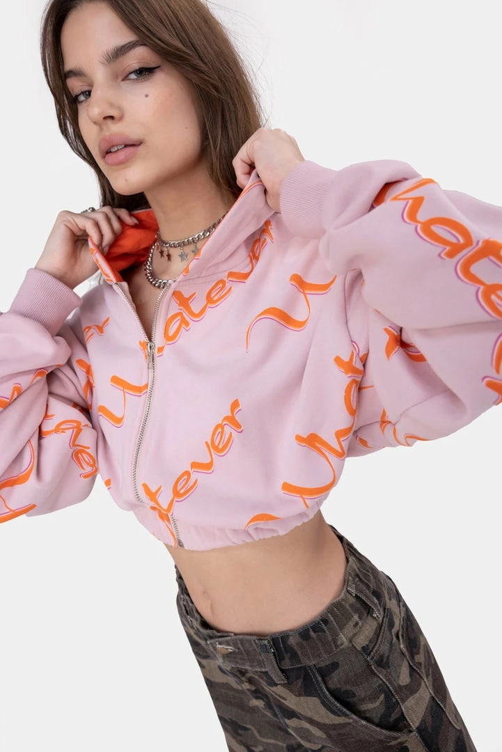 Discount ๐ Adika WHATEVER Cropped Zip Hoodie ๐ 1 Adika WHATEVER Cropped Zip Hoodie