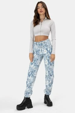 Adika Whiz Front Zip Ribbed Top