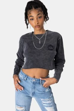 Adika STRESSED OUT Embroidery Cropped Tee