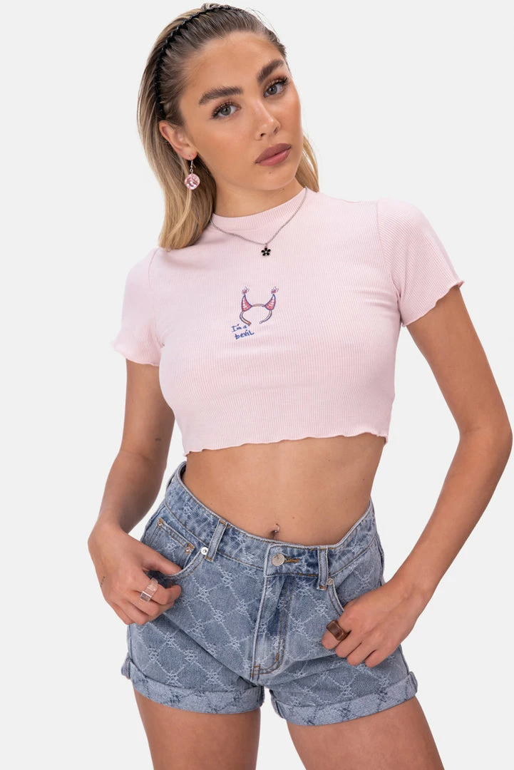 Flash Sale ๐ Adika OUTLET I'M A DEVIL Wavy Cropped Tee ๐คฉ 1 Adika OUTLET I'M A DEVIL Wavy Cropped Tee