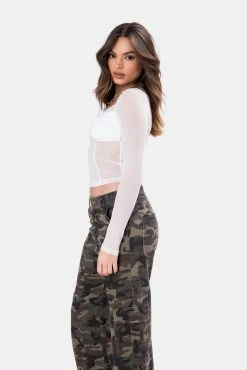 Adika Rossetti Cupped Mesh Top