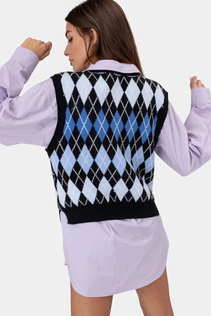 Cheap 🌟 Adika Sorority Argyle Knit Vest 👍 4 Adika Sorority Argyle Knit Vest