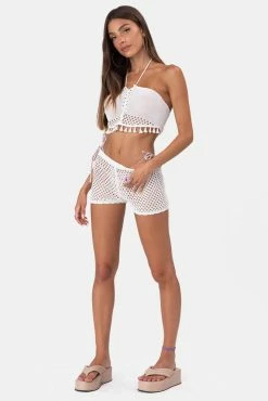 Adika Blanc Crochet Shorts