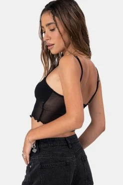 Adika Clothing Mandarin Mesh Crop Top