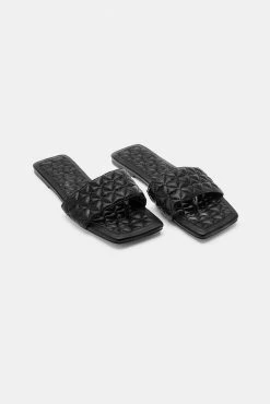 Adika Hearts Quilted Flat Sandals OUTLET
