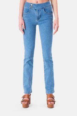 Adika Lamar Button-Waistband Jeans | FLARE Clothing