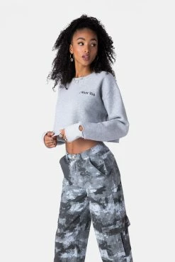 Adika WANT Embroidered Cropped Sweatshirt