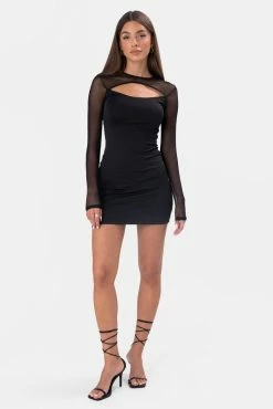 Adika Jagger Mesh Shrug Mini Dress