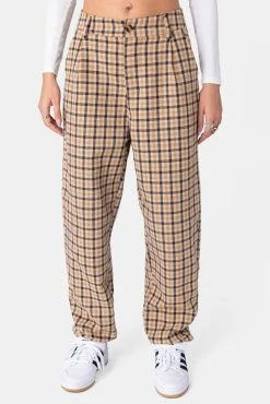 Adika Roberts Plaid Flannel Pants Clothing