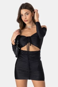 Adika Ramirez Ruched Off-Shoulder Mini Dress