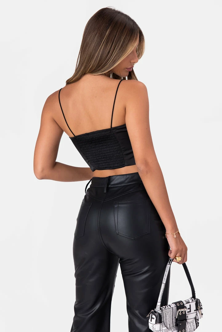 Hot Sale ๐ฅฐ Adika Baxter Satin-Finish Crop Top OUTLET ๐งจ 4 Adika Baxter Satin-Finish Crop Top OUTLET