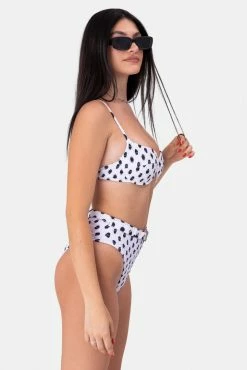 Adika Dotix High Waist Shirred Bikini Bottom