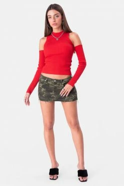 Adika Switch Cold-Shoulder Knitted Top Clothing