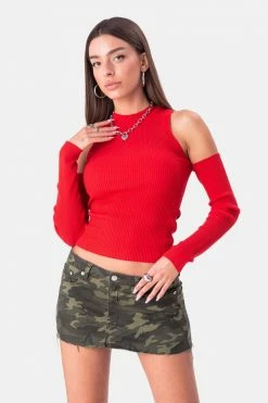 Adika Switch Cold-Shoulder Knitted Top Clothing