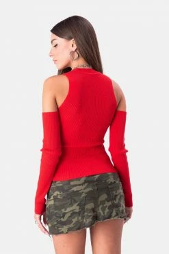 Adika Switch Cold-Shoulder Knitted Top Clothing