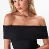 Adika Maleficent Ribbed Off-Shoulder Top