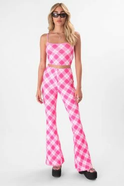 Adika Picnic-Mode Plaid Crop Top