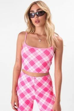 Adika Picnic-Mode Plaid Crop Top