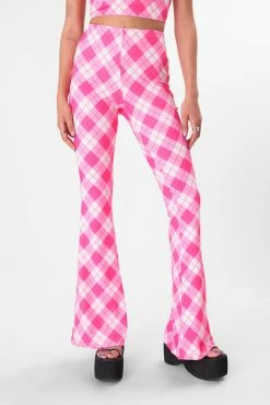 Adika Clothing Picnic-Mode Plaid Flared Pants