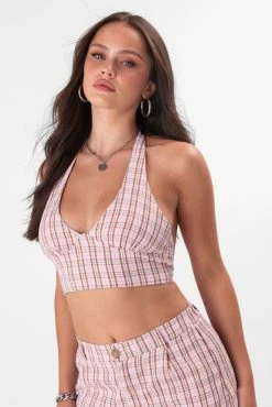 Adika Clothing Shaylor Plaid Halter Top