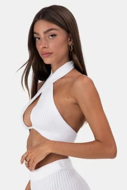 Adika Mimosa Knitted Halter Crop Top