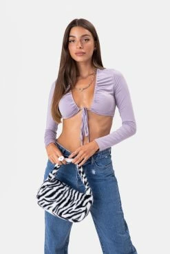 Adika Rivers Ruched Wrap Crop Top
