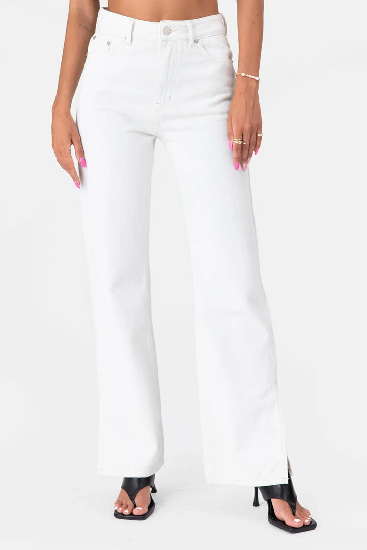 Hot Sale ⌛ Adika Elrod Slit-Hem Jenas | FLARE Clothing 👍 3 Adika Elrod Slit-Hem Jenas | FLARE Clothing