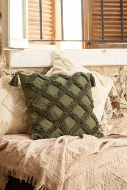 Adika Afya Tufted Square Pillow Cover Home