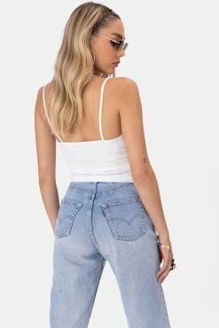 Adika Moritz Tie-Front Ribbed Top OUTLET