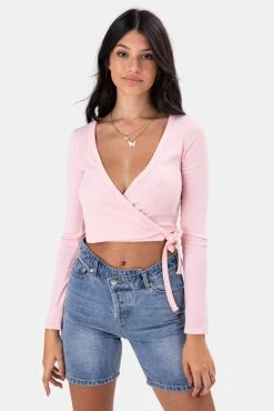 Adika Orchid Ribbed Wrap Top OUTLET