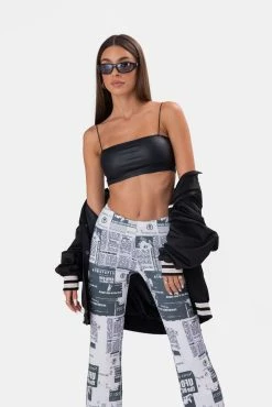 Adika Dominate Faux-Leather Crop Top Clothing