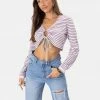 Adika Clothing Hoper Tie- Front Crop Top
