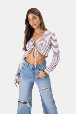Adika Clothing Hoper Tie- Front Crop Top
