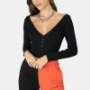 Adika Haton Half-Button Ribbed Bodysuit OUTLET